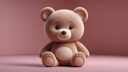 Obraz premium Adorable 3D Rendered Teddy Bear Illustration