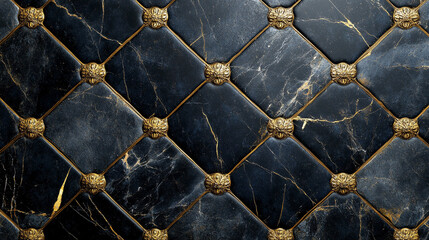 Dark blue 3D vintage lozenge motif tiles form a worn, marbled cement wall. The repeating diamond pattern evokes resilience, timeless elegance, and old-world craftsmanship.

