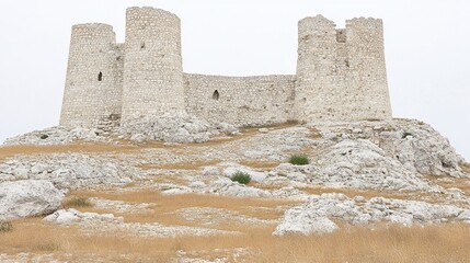 Ancient stone towers on a hilltop