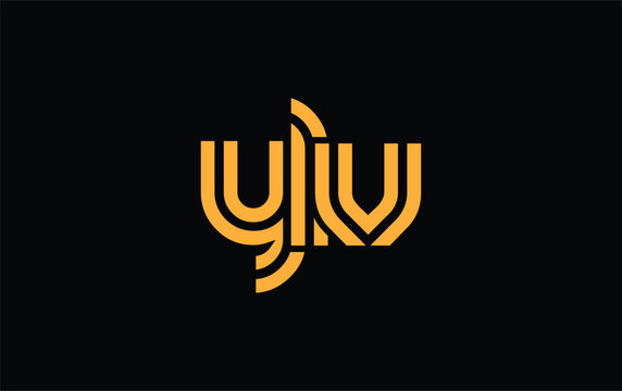 YLV Creative Unique Modern Letter Logo Design. Stylized logo featuring a unique letter design, presenting abstract minimalist aesthetics and modern appeal.