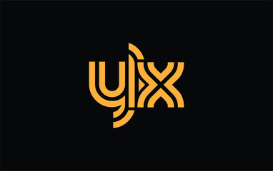 YLX Creative Unique Modern Letter Logo Design. Stylized logo featuring a unique letter design, presenting abstract minimalist aesthetics and modern appeal.