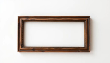 Empty wooden picture frame