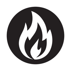 vector fire icon illustration on white background. Fire flame vector icon silhouette. Bonfire vector icon.