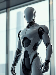 blue screen robot cyborg