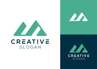 Abstract letter S with hill or mountain logo design for finance and landscape