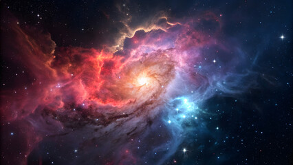 Fototapeta premium Nebula shifting colors dying star collapses