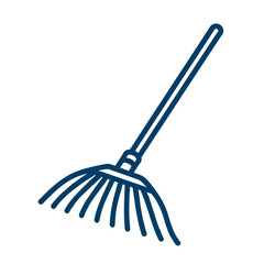 Rake illustration in simple style on a transparent background