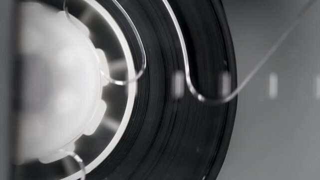 Vhs Cassette Is Played Inside A Vcr Tape Recorder, Top View Video