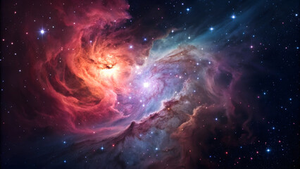 Fototapeta premium Nebula shifting colors dying star collapses