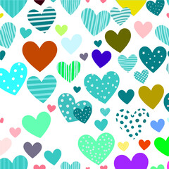 Colorful Heart Pattern – Playful and Whimsical Design for Love and Celebration
