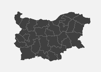 Fototapeta premium Vector map country Bulgaria divided on regions
