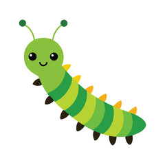 Caterpillar colorful vector art illustration