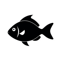 Black Vector Silhouette Firefish Goby Fish