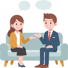 vector business partners sitting talking