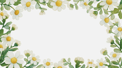 Elegant wedding invitation card background . Minimal hand painted watercolor Chamomile flowers texture template background. Design for wedding, vip cover, poster, rsvp moderncard.Valentine's Day