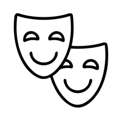 Theatre drama masks vector icon illustration for acting performance and stage play design concept