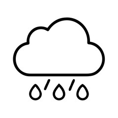 Download weather forecast icon vector illustration of cloud with rain drops in black outline style