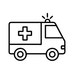 Ambulance vector drawing emergency vehicle medical transport line art healthcare service design icon