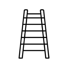 Isolated black outline ladder vector illustration for construction and home improvement projects