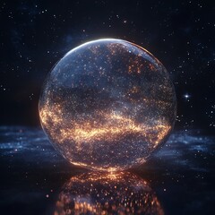 Beautiful space orb with shimmering stars and cosmic glow