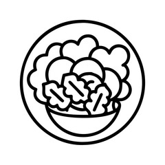 Vector graphic of fresh salad bowl illustration for healthy eating and diet concept design element