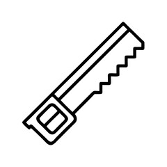 Hand saw outline icon vector illustration for woodworking carpentry tool design and diy projects