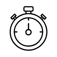 Stopwatch timer icon vector illustration, time measurement tool, deadline countdown, clock icon