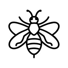 Honey bee outline vector illustration, bumble bee icon, insect graphic, bee drawing for beekeeping and honey production design elements