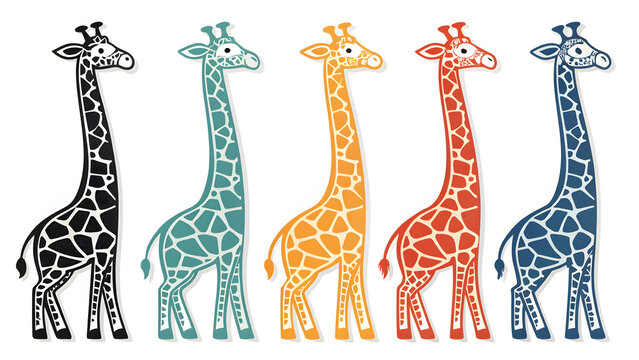 Set die cut sticker designs giraf