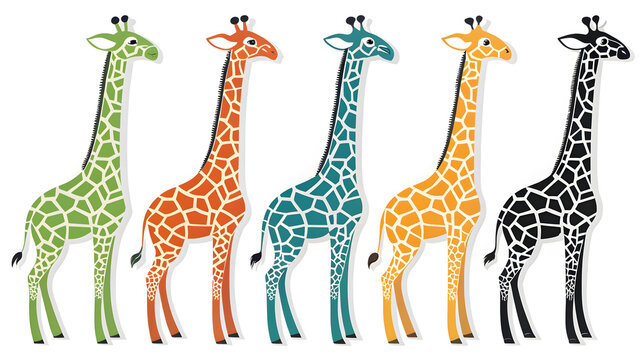 Set die cut sticker designs giraf