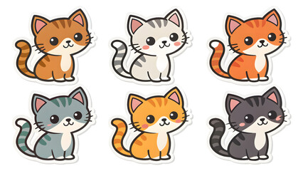 Fototapeta premium Set die cut sticker designs kitte