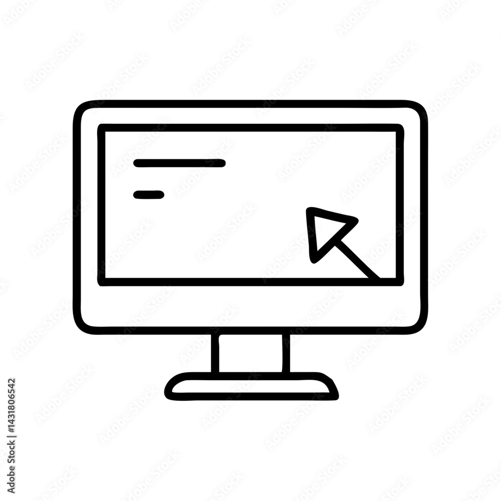 Poster Computer monitor with cursor icon vector illustration for graphic design and web design use