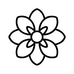 Vector flower outline drawing floral design element simple flower illustration decorative flower graphic design
