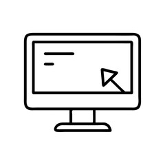 Computer monitor with cursor icon vector illustration for graphic design and web design use