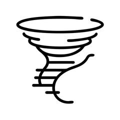 Tornado illustration vector, twister weather icon, storm graphic, cyclone symbol, funnel cloud danger