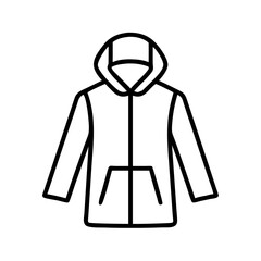 Outline hooded sweatshirt vector, casual hoodie template, apparel design element, jacket icon