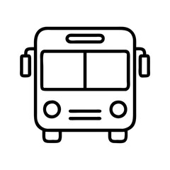 Bus transportation public transit vehicle outline icon for travel and city transport service use