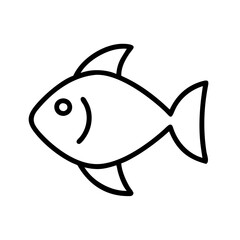 Isolated fish icon vector illustration, simple line drawing of fish, aquatic animal design element