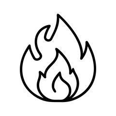 Fire flame icon vector illustration, outline fire symbol, burning flame graphic design element