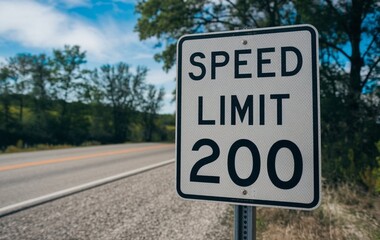 Speed Limit 200 mph Traffic Sign