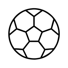 Obraz premium Soccer ball illustration vector graphic for sports equipment and game design needs in black outline