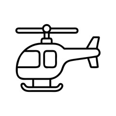 Helicopter outline vector drawing aviation transport vehicle air travel icon simple illustration clip art