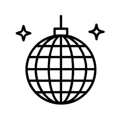 Disco ball vector icon illustration, party celebration, dance club, nightlife, sparkle, fun time
