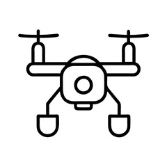 Drone icon vector, aerial photography drone, modern drone, drone technology, flying drone icon