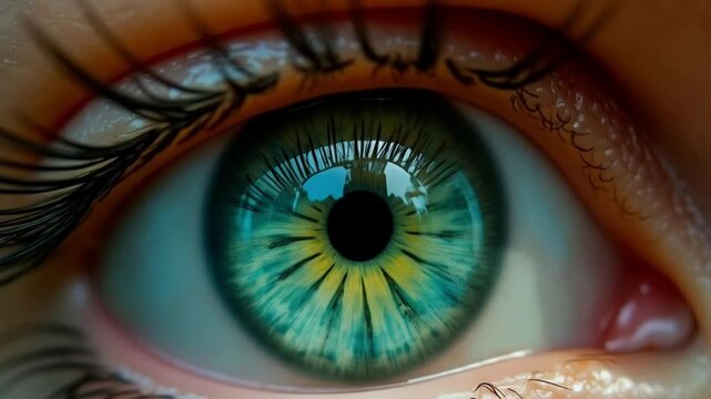 El ojo verde parpadea suavemente