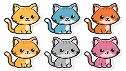 Fototapeta premium Set die cut sticker designs kitte