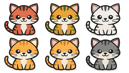 Fototapeta premium Set die cut sticker designs kitte