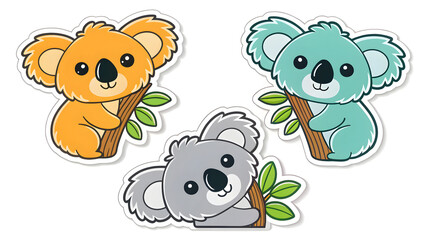 Naklejka premium Set die cut sticker designs koala