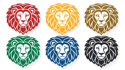 Set die cut sticker designs lions