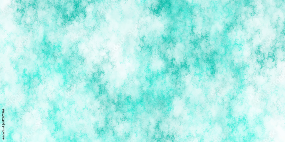 Wall mural aqua green abstract cloud texture background design. abstract snowflake like pattern watercolor desi